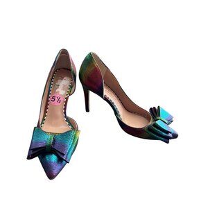 Betsey Johnson womans inbow Metallic Stiletto Heels Size 5.5 SKU8165